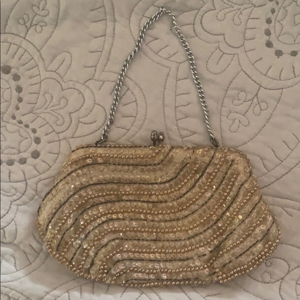 David’s Import Sequin & Pearl Clutch